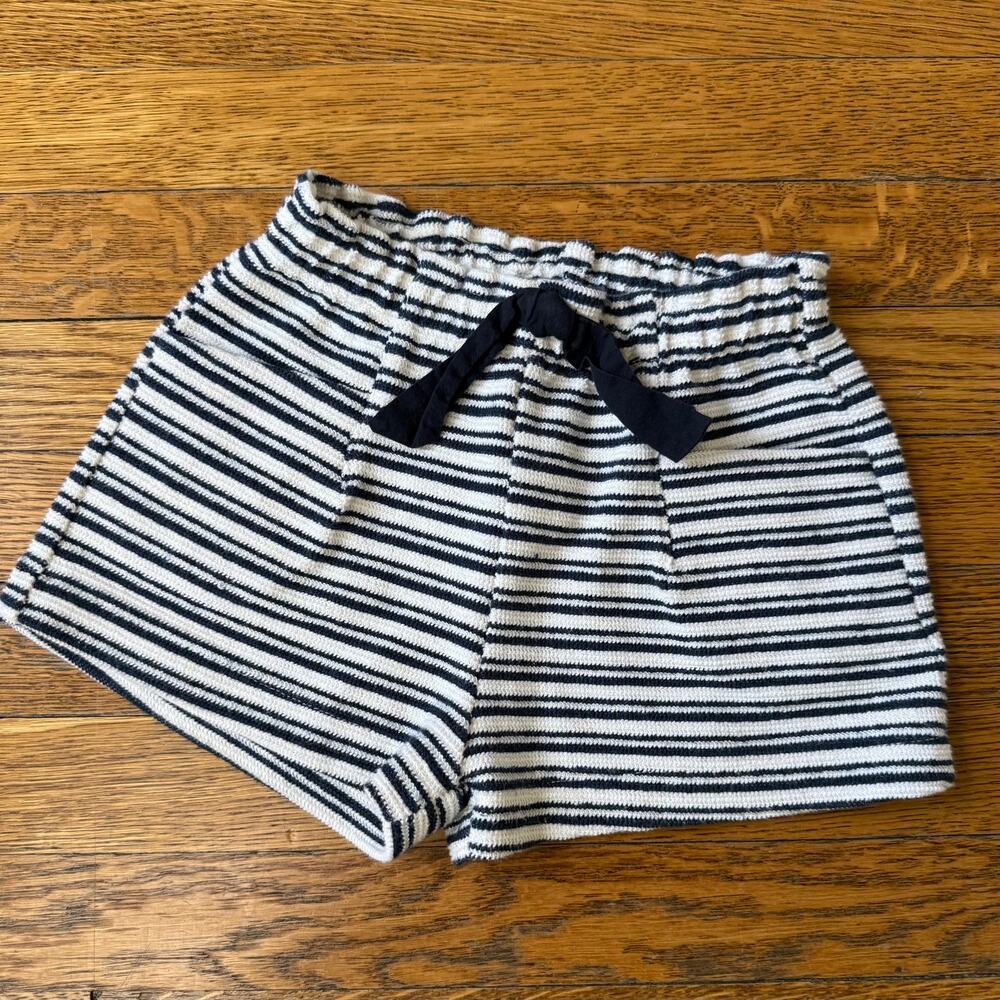 Zara Girls' Navy Striped Shorts Size 2-3